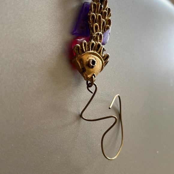 Artesian Colorful Gold-Tone Fish Pendant or Decor or Dread Charm - Picture 9 of 9